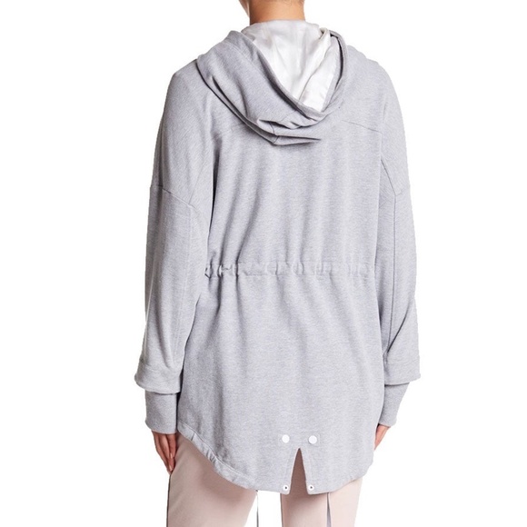 ✨NWT✨ BLANC NOIR Ryder Anorak Asymmetric Zip Hoodie in Ash Heather Sz XS - Picture 3 of 4